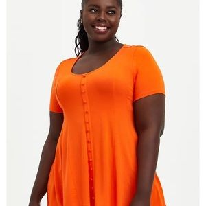 BUTTON FRONT TOP - SUPER SOFT ORANGE